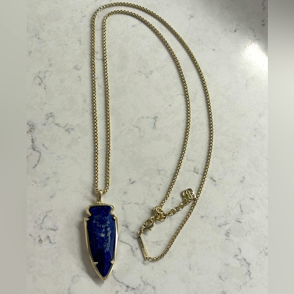 Kendra Scott Gold and Blue Lapis Pendant Necklace - Picture 2 of 4